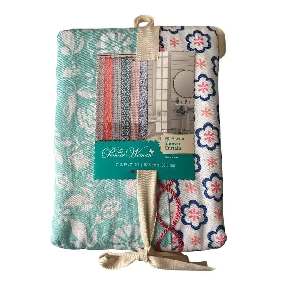 Pioneer Woman Ditsy Patchwork Shower Curtain
